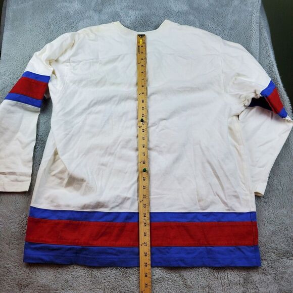 Polo Ralph Lauren Sport Spellout USA Pullover Mens L Red‎ White Blue Long Sleeve - Picture 6 of 10